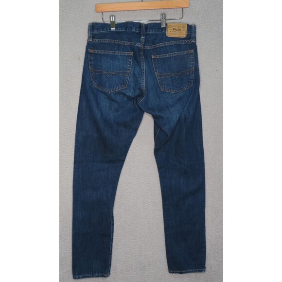 Polo Ralph Lauren Jeans Mens 32x34 The Varick Slim Straight Stretch Blue Denim - Picture 1 of 12
